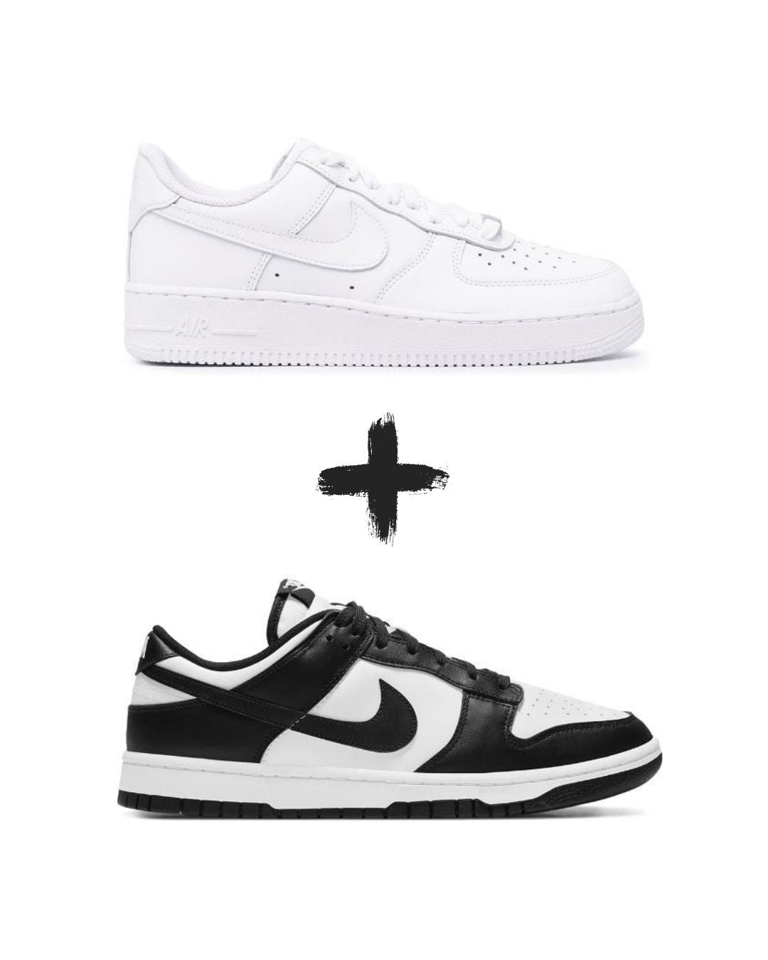 AirForce 1 Classic+Nike Dunk Low Panda Black and White