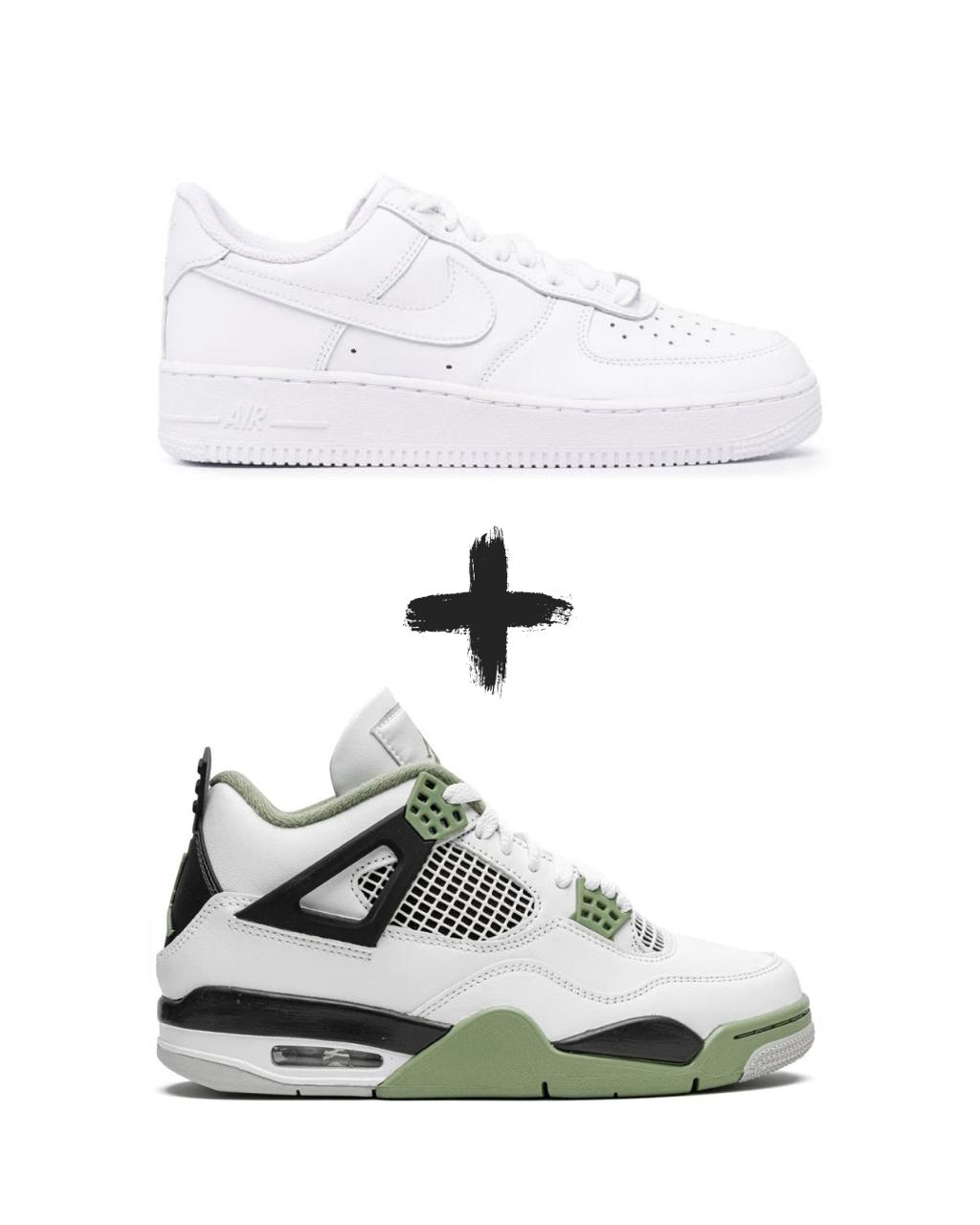 AirForce 1 Classic+Nike Jordan 4 Retro Military Green