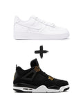 AirForce 1 Classic+Nike Jordan 4 Retro "Royalty"