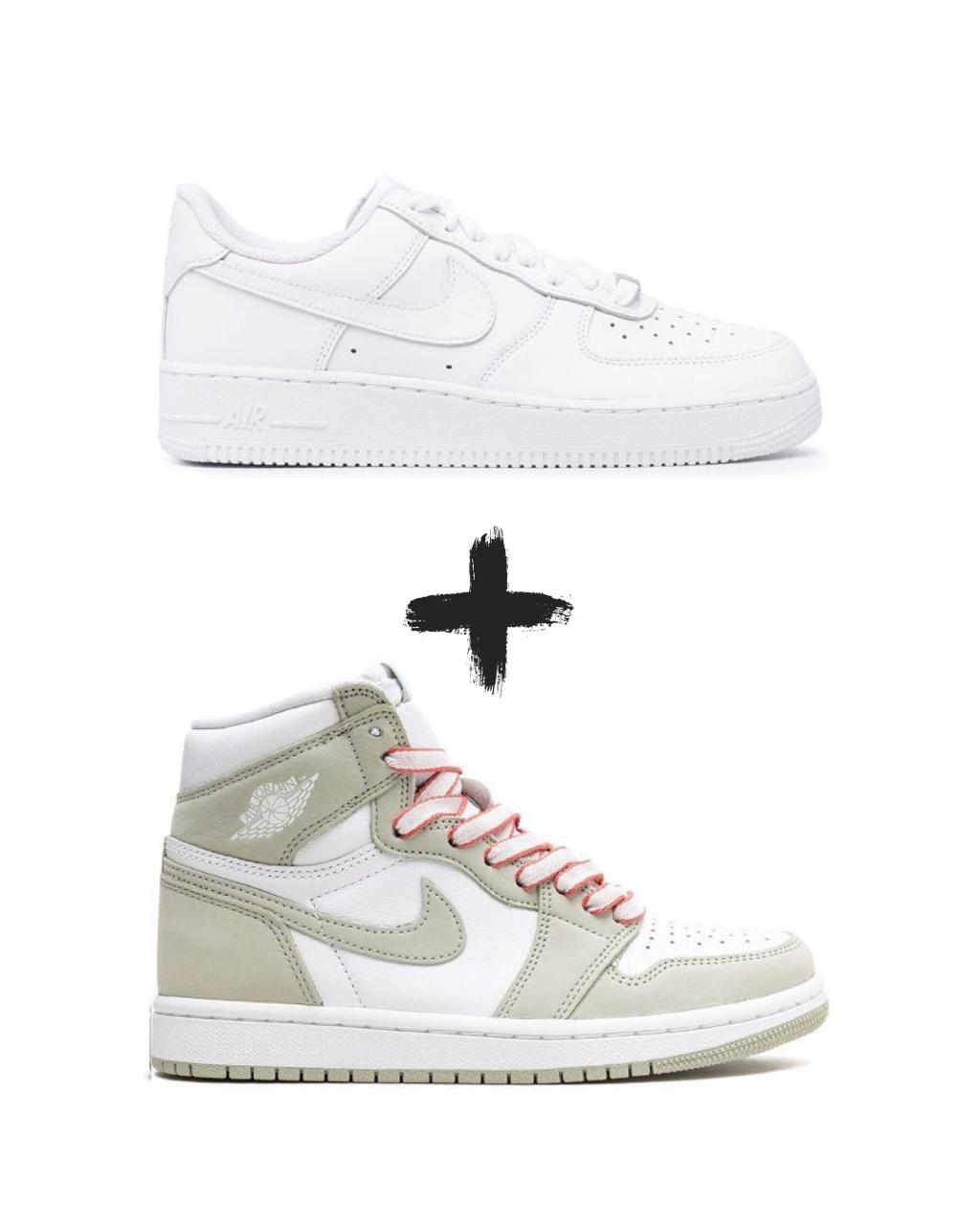 AirForce 1 Classic+Nike Jordan 1 High OG Seafoam