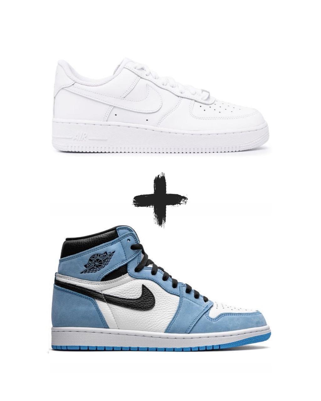 AirForce 1 Classic+Nike Jordan 1 High University Blue