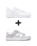 AirForce 1 Classic+Nike Jordan Dunk Low Grey Fog
